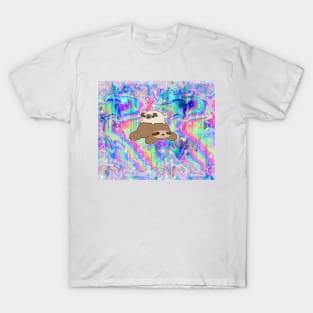 Little Pug and Sloth - Rainbow Holographic T-Shirt